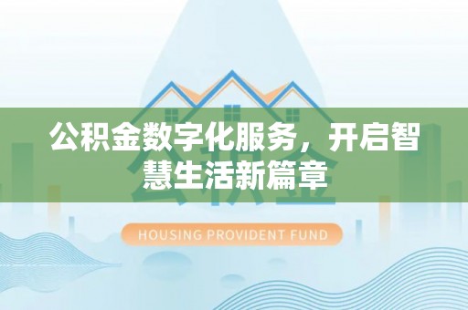 深泽公积金数字化服务，开启智慧生活新篇章